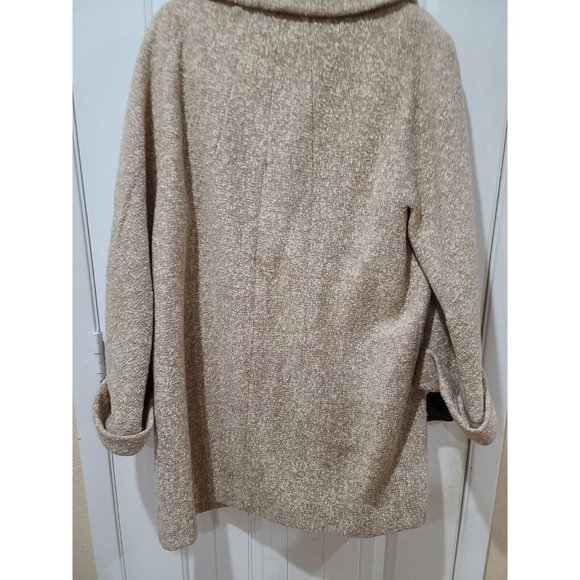 Coat VTG 1960s Betty Rose Green Wool Tweed Button Overcoat Long Womens Size xl - Picture 6 of 12